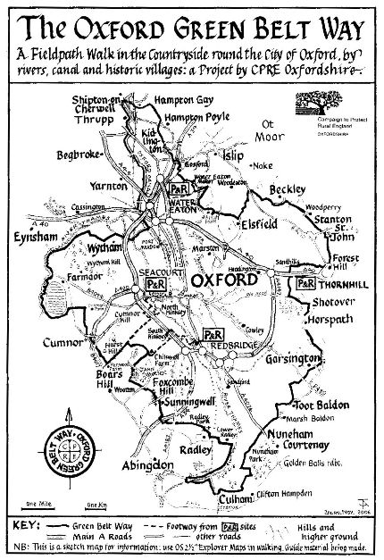 Oxford Green Belt Way Route Small