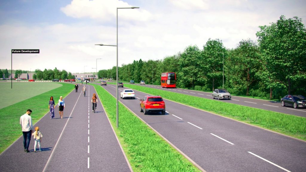 Artist impression Didcot road improvements