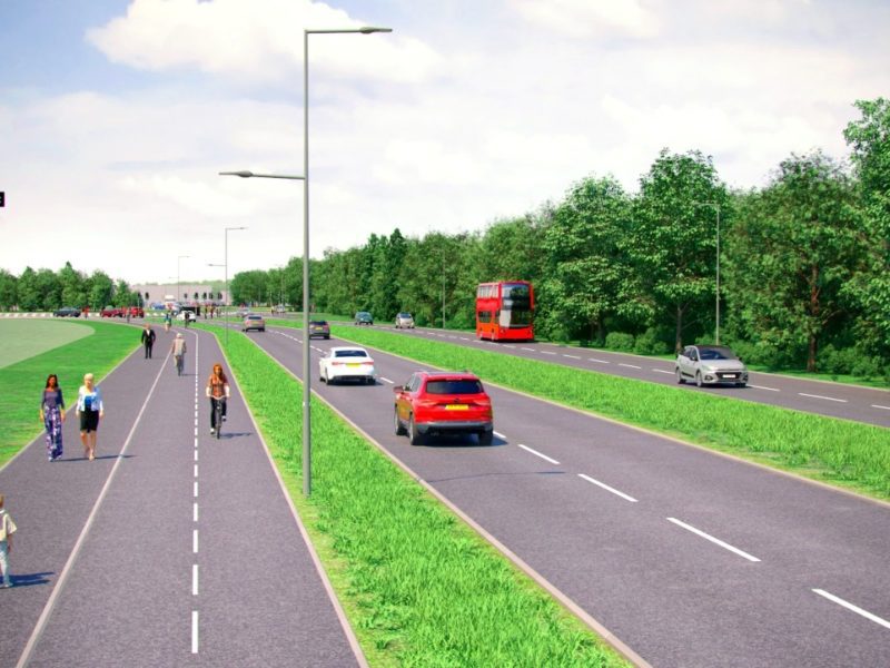 Artist impression Didcot road improvements