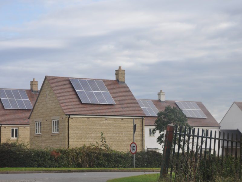 houses with rooftop solar panels