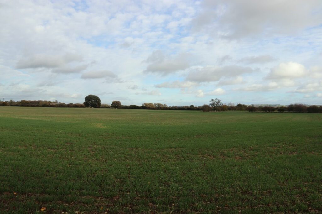 Landscape image of a field at Noke, the proposed site for a solar farm