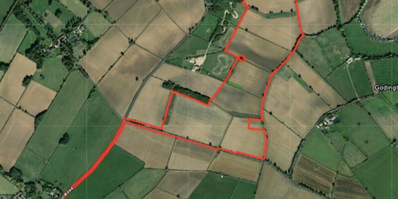 aerial image of solar farm at Bicester