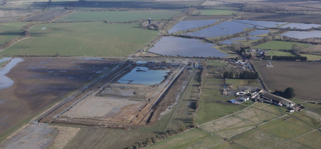 An aerial view of the reservoir site near Abingdon