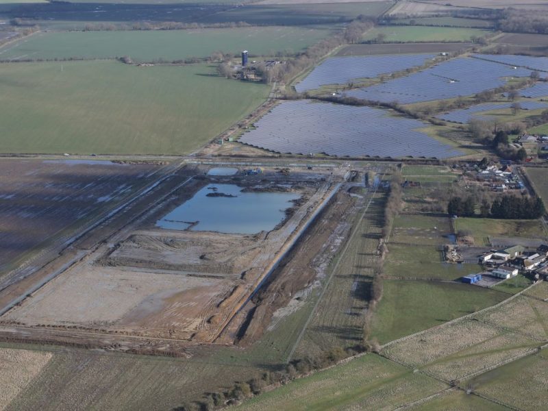 An aerial view of the reservoir site near Abingdon