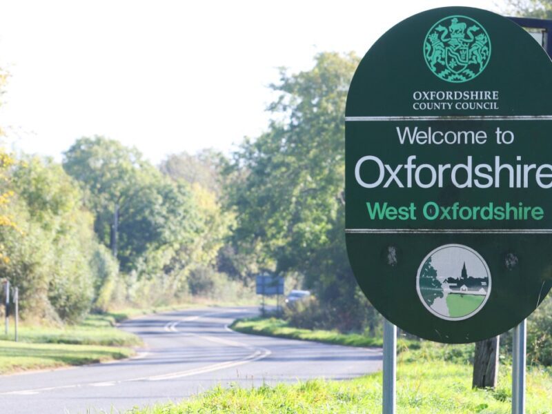 Welcome sign to West Oxfordshire
