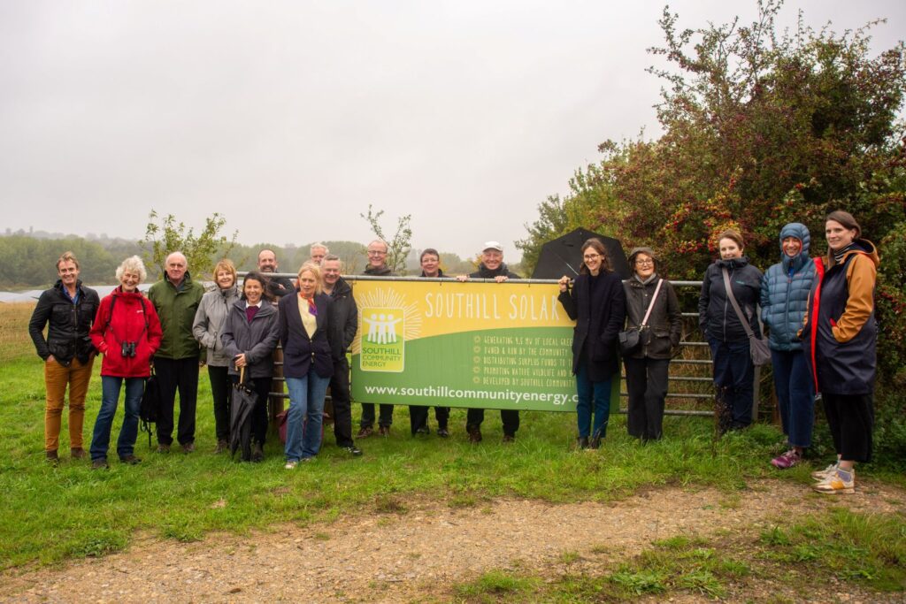 The National CPRE team stand together in front of Southill Solar
