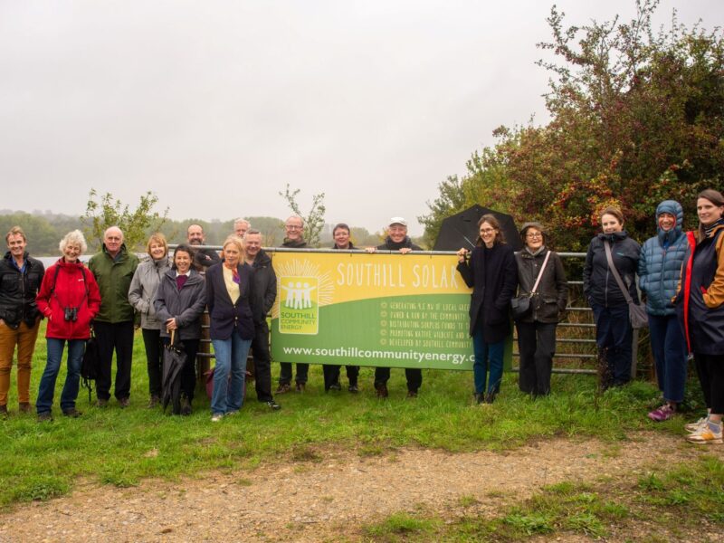 The National CPRE team stand together in front of Southill Solar