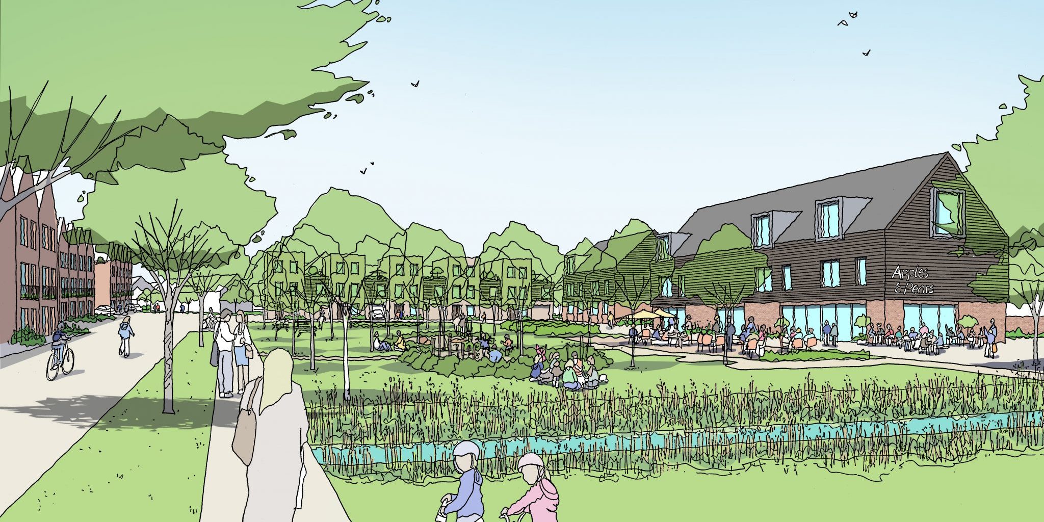 artists impression of Salt Cross Garden Village