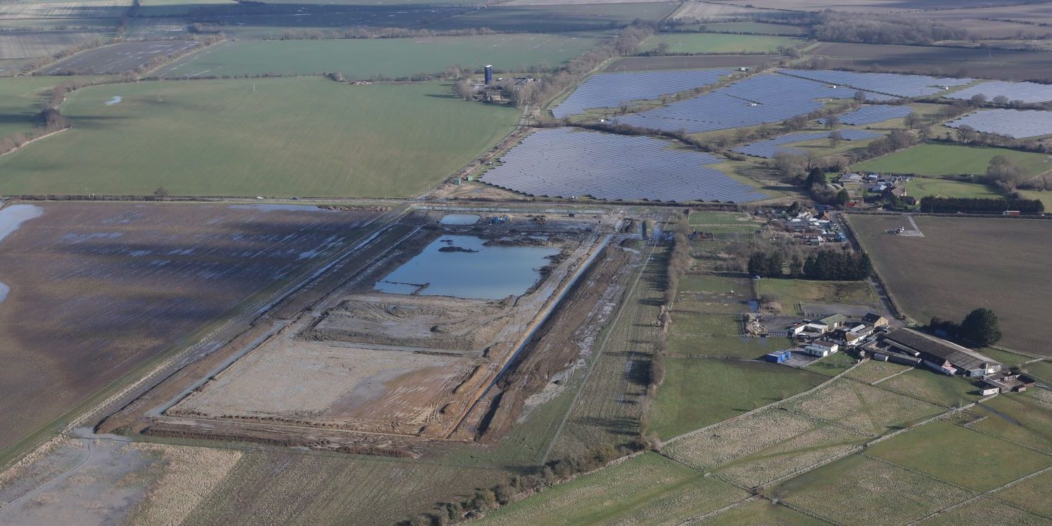 An aerial view of the reservoir site near Abingdon